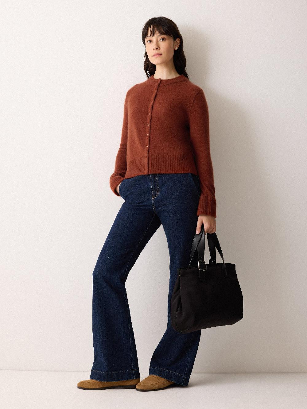 jigsaw Cloud Cashmere Petersham Cardi Auburn