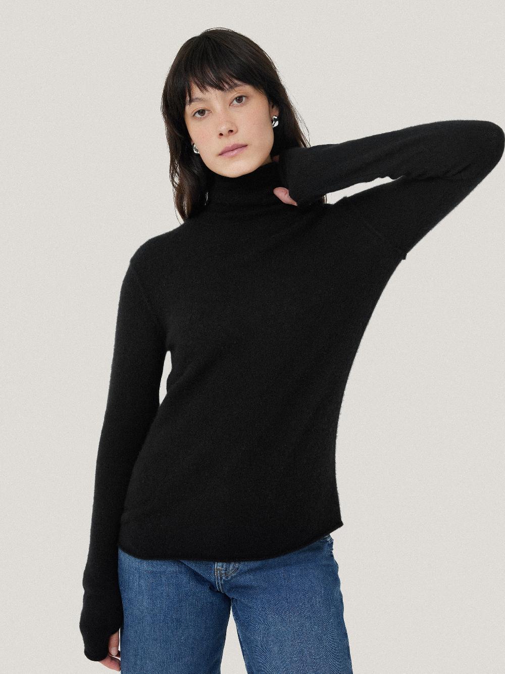 jigsaw Cloud Cashmere Polo Jumper Black