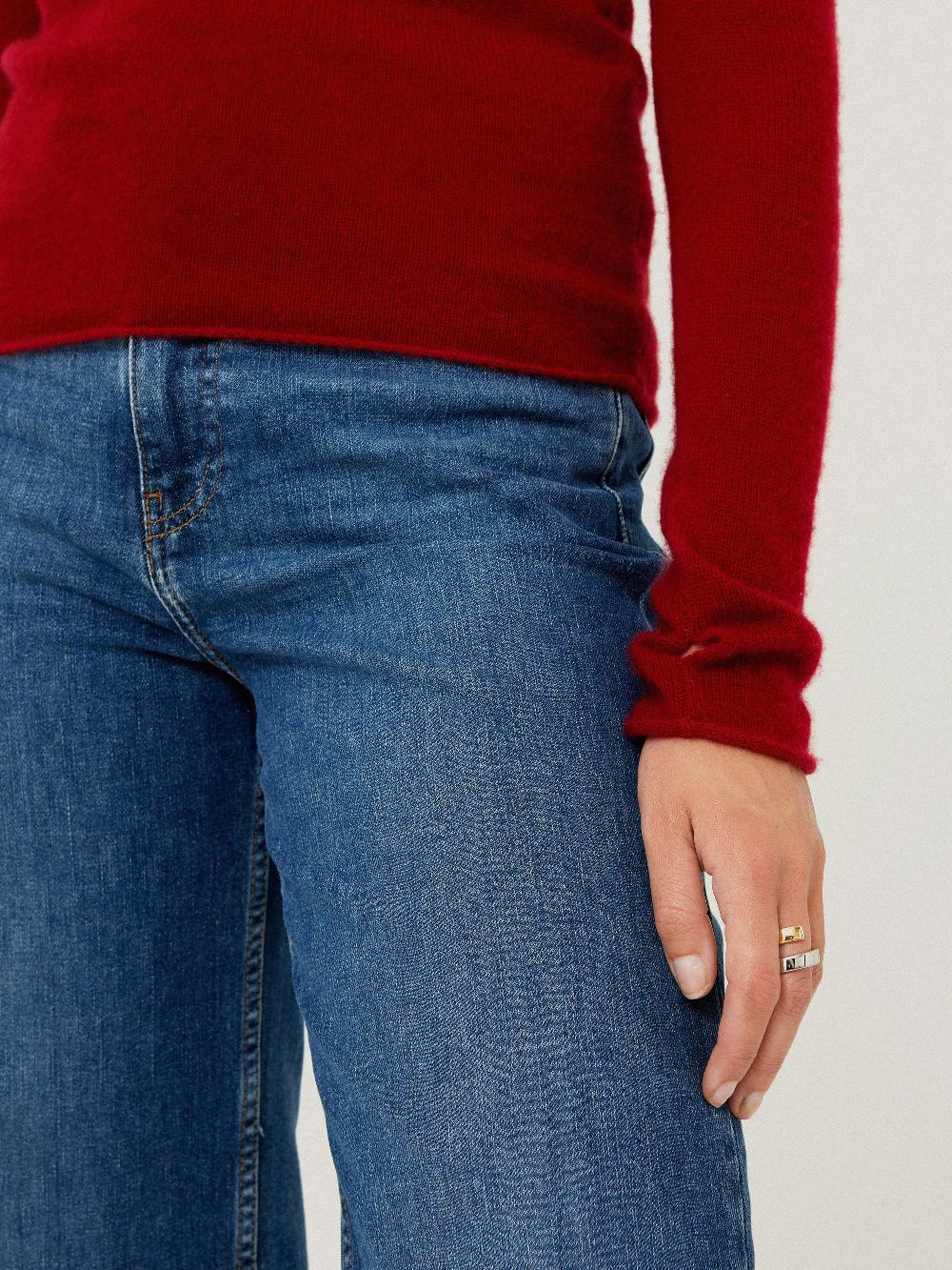 Jigsaw Cloud Cashmere Polo Jumper Red