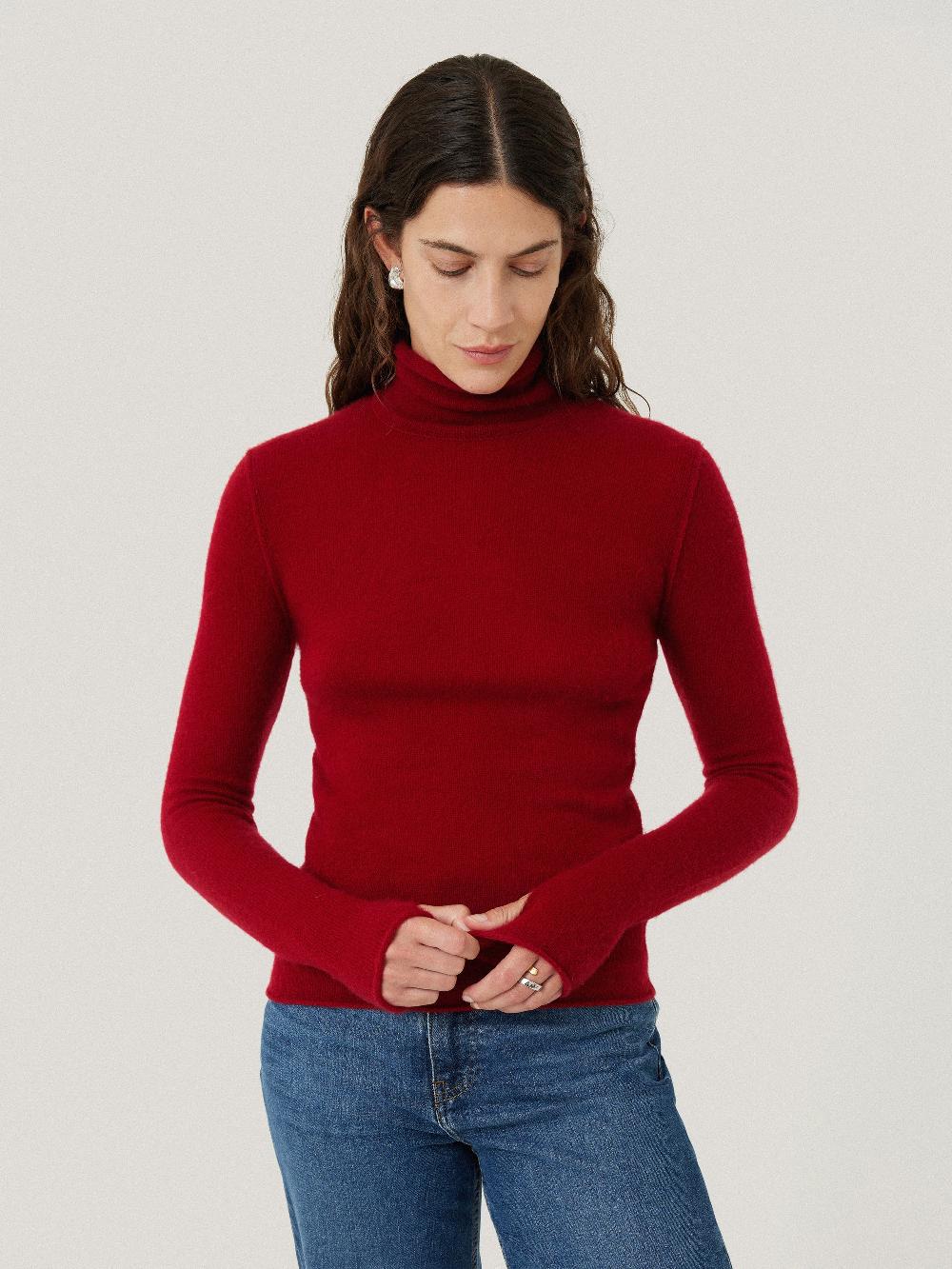 jigsaw Cloud Cashmere Polo Jumper Red
