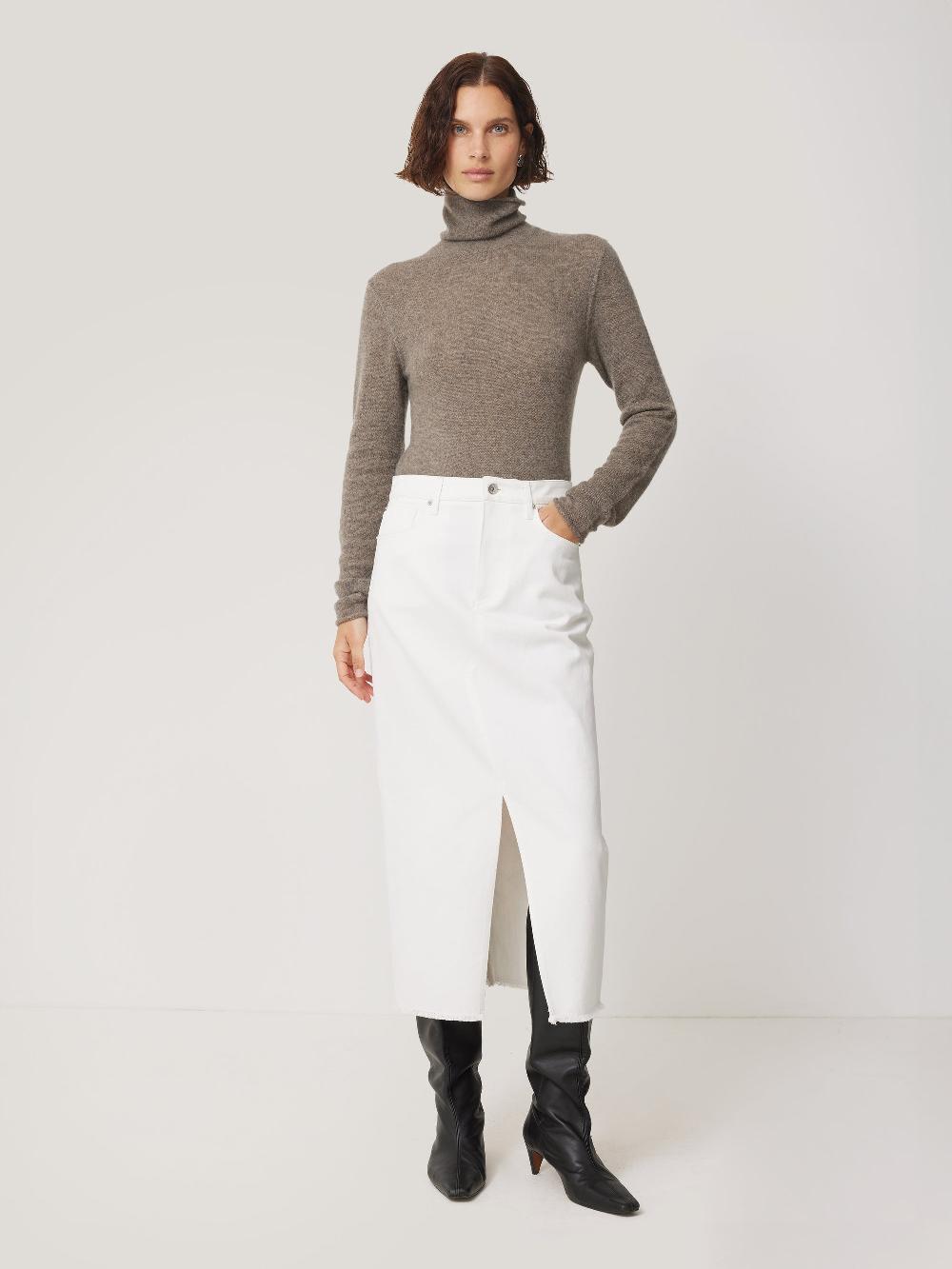 Jigsaw Cloud Cashmere Polo Jumper Taupe