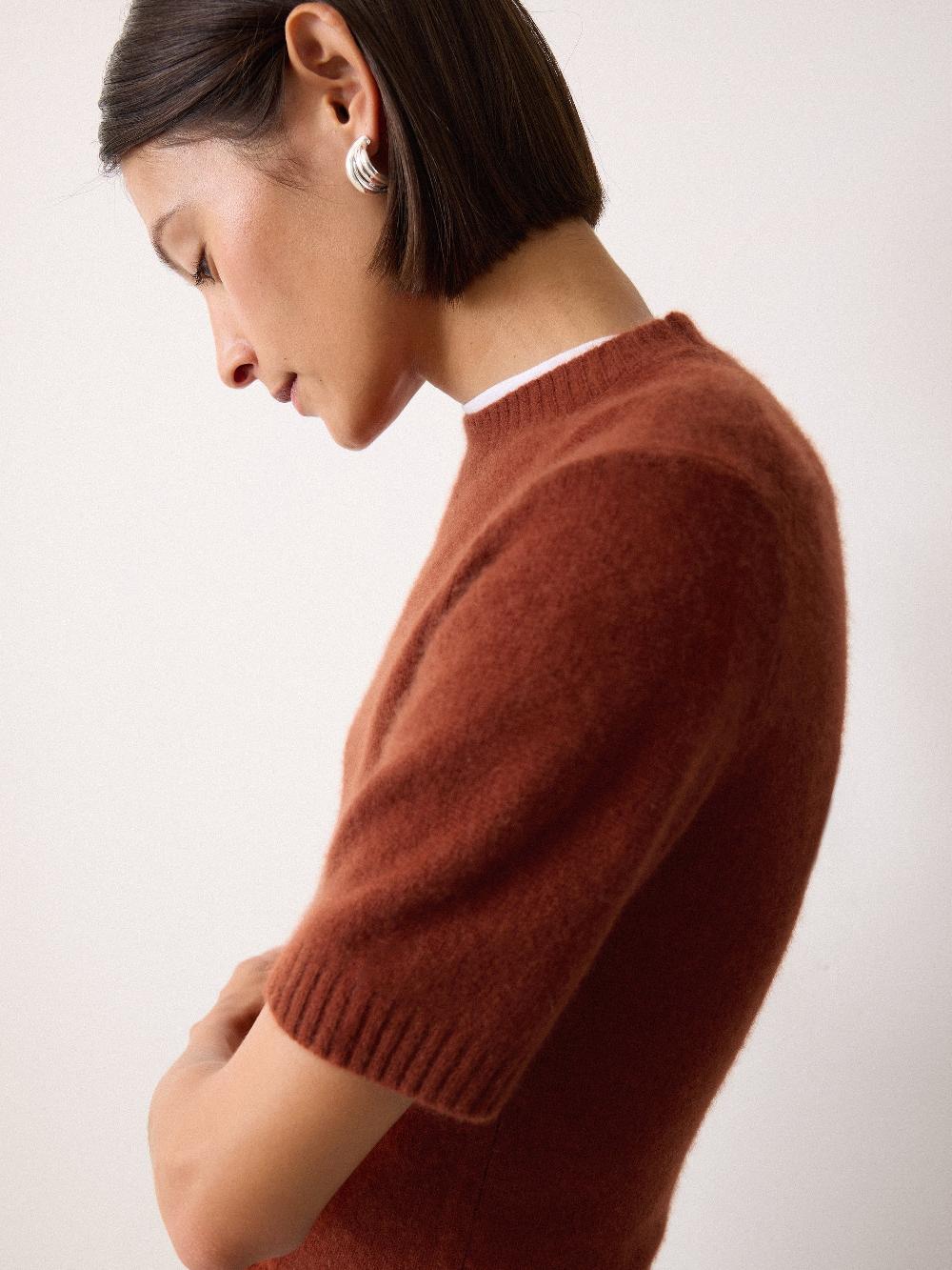 Jigsaw Cloud Cashmere T-shirt Auburn