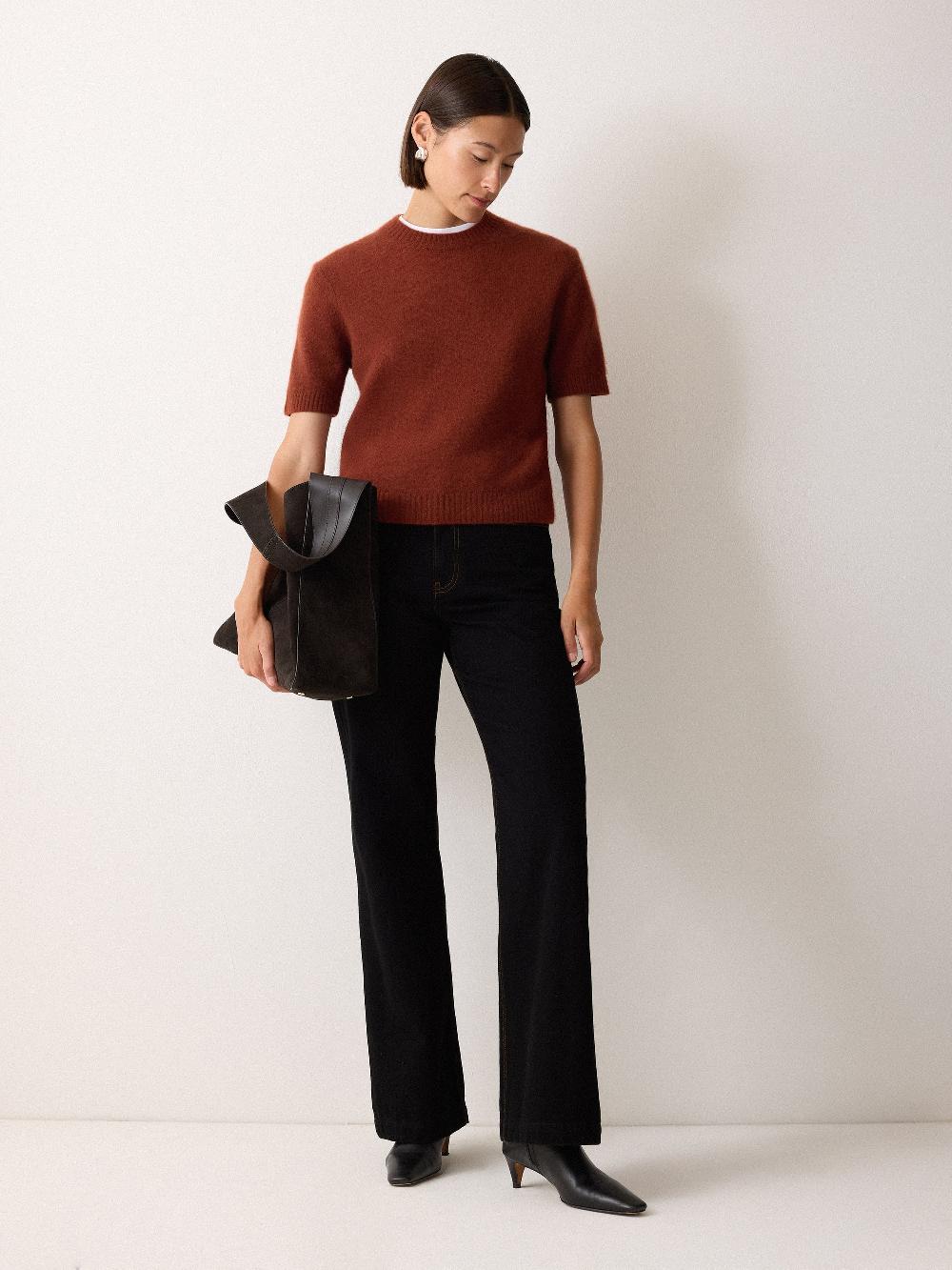 Jigsaw Cloud Cashmere T-shirt Auburn