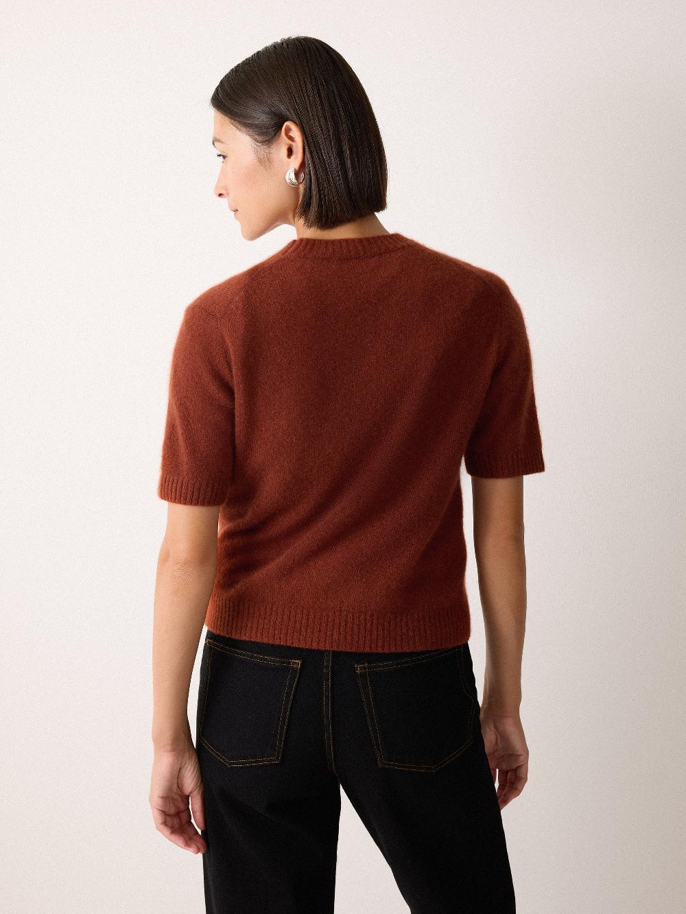 Jigsaw Cloud Cashmere T-shirt Auburn