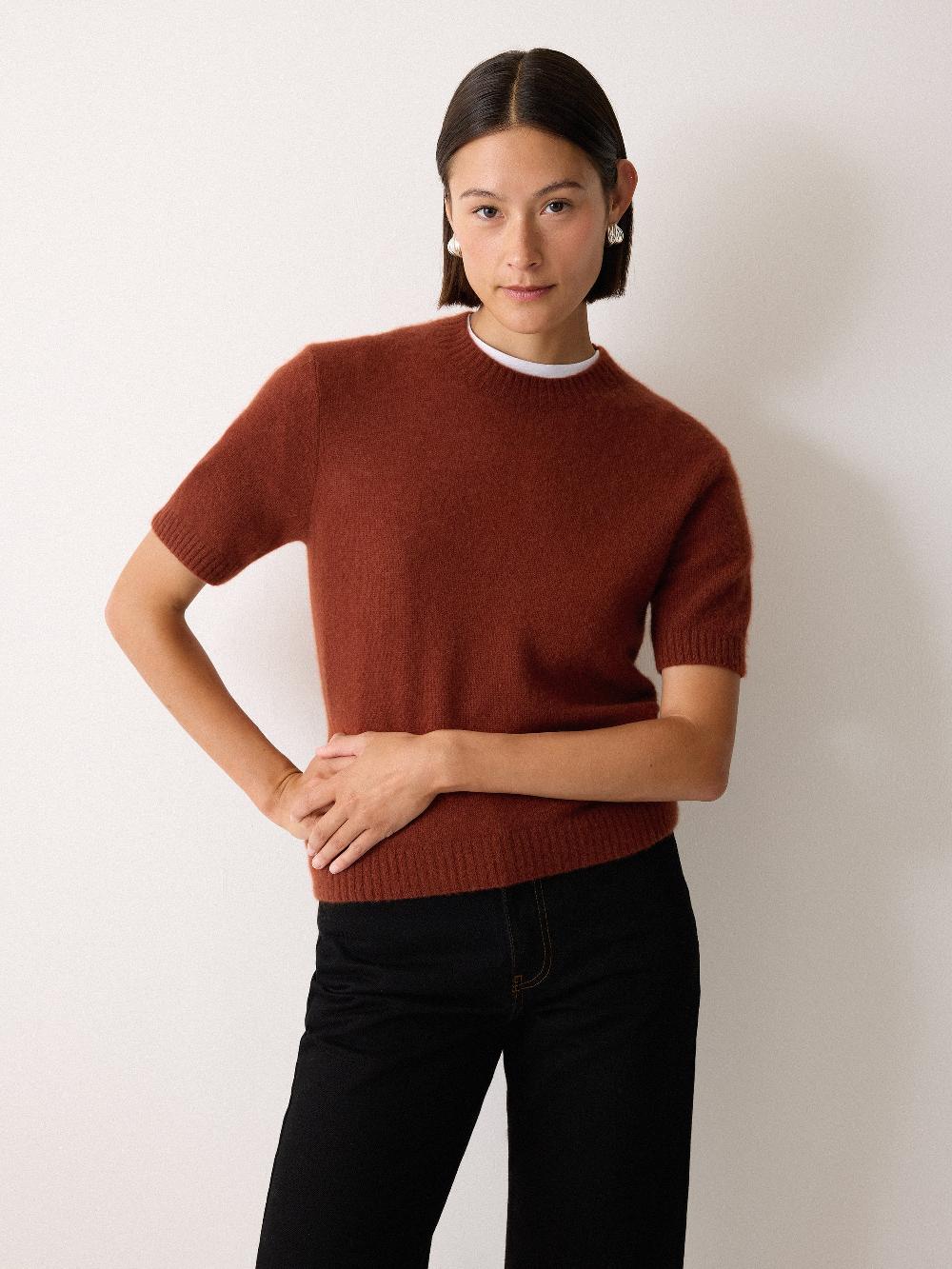 jigsaw Cloud Cashmere T-shirt Auburn