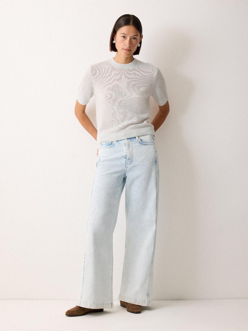 jigsaw Cloud Cashmere T-shirt Grey