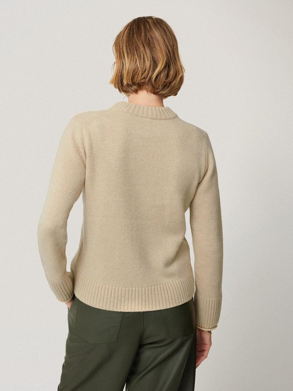 Jigsaw Compact Wool Cashmere Blend Jumper Cream