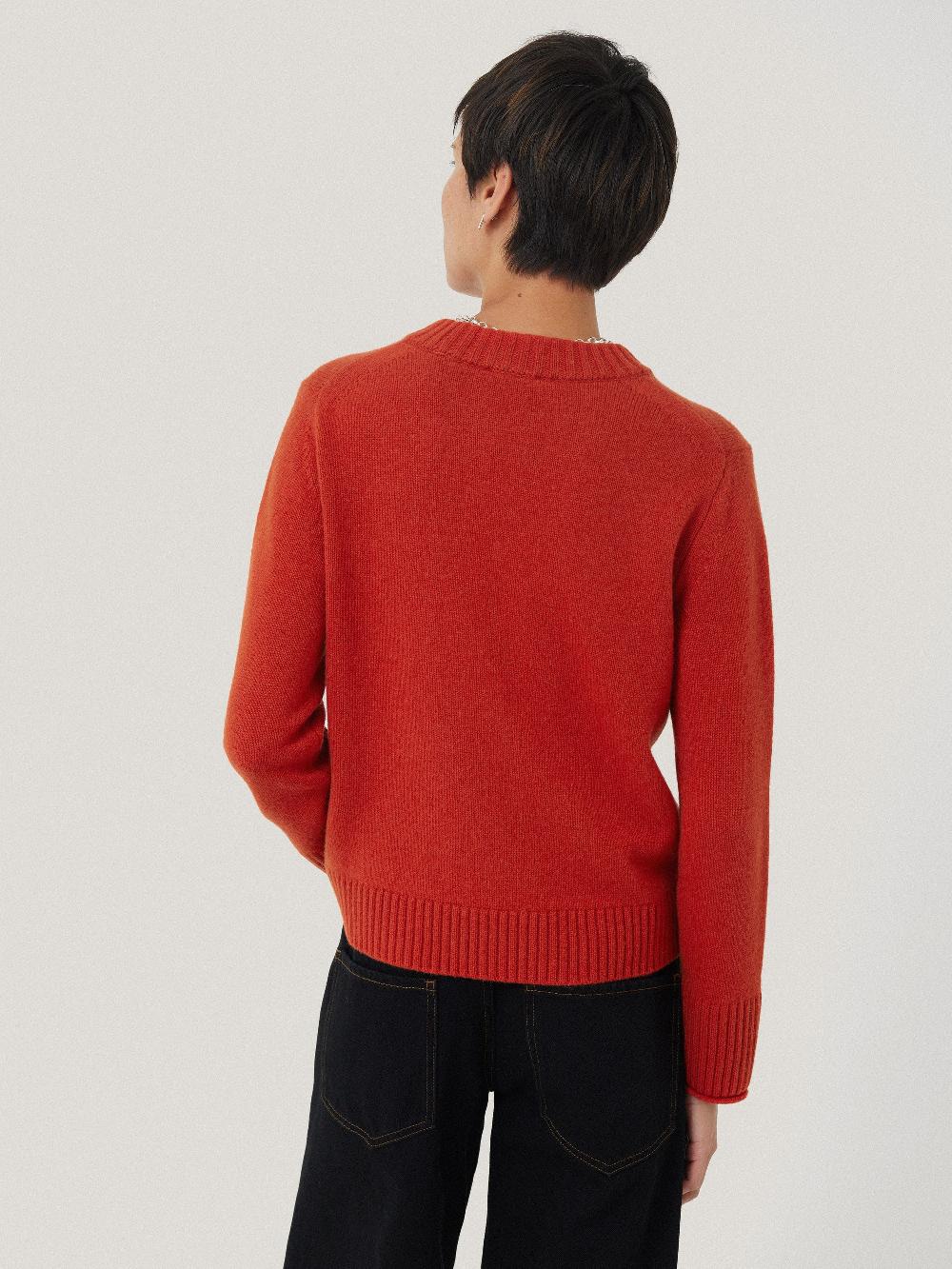 Jigsaw Compact Wool Cashmere Blend Jumper Orange