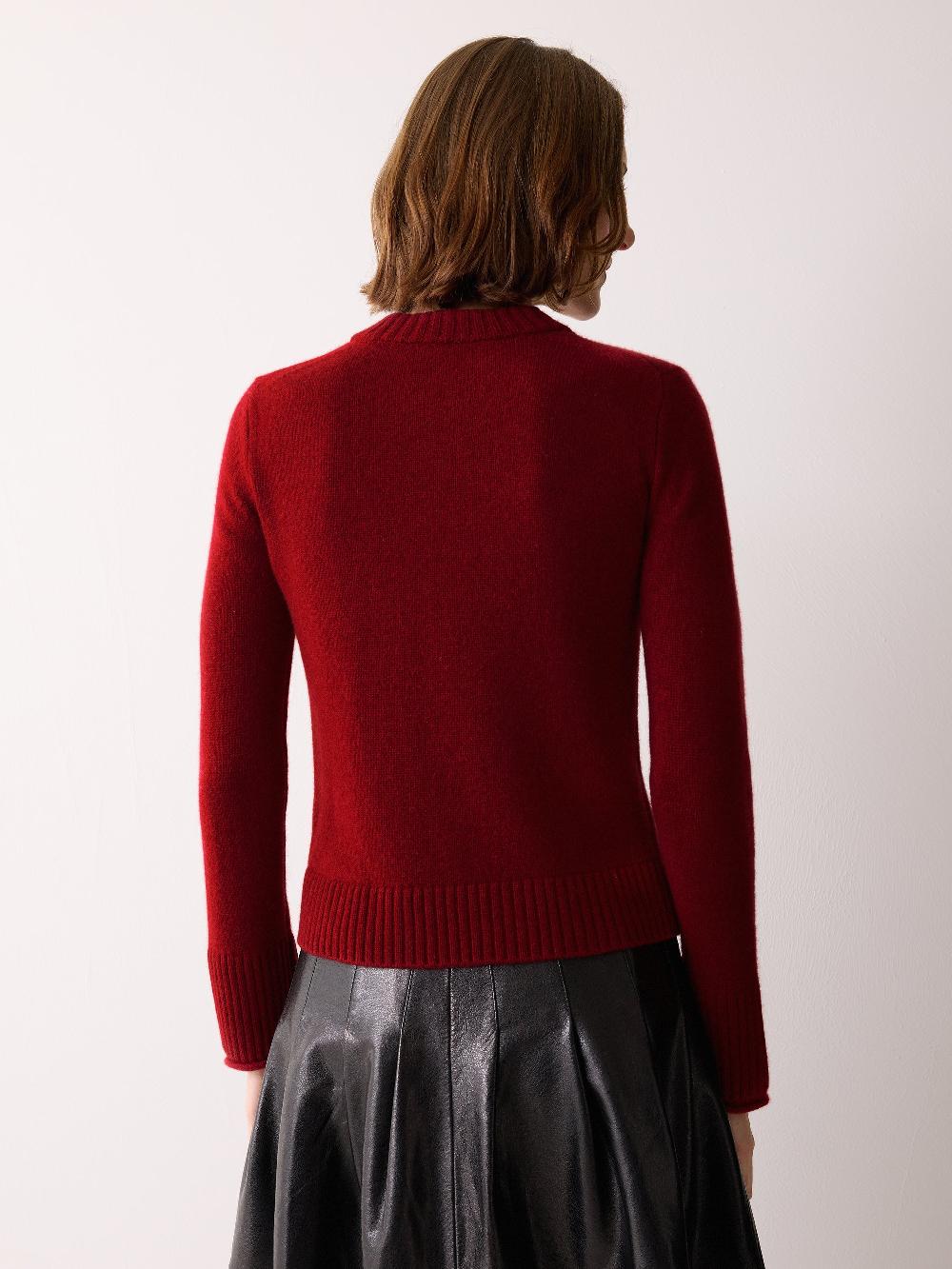 Jigsaw Compact Wool Cashmere Blend Jumper Red