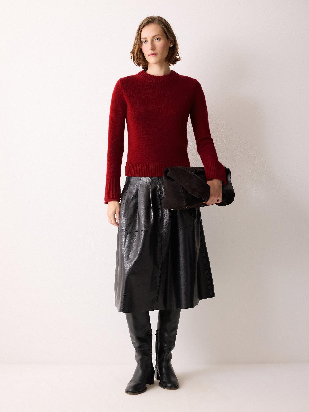 jigsaw Compact Wool Cashmere Blend Jumper Red