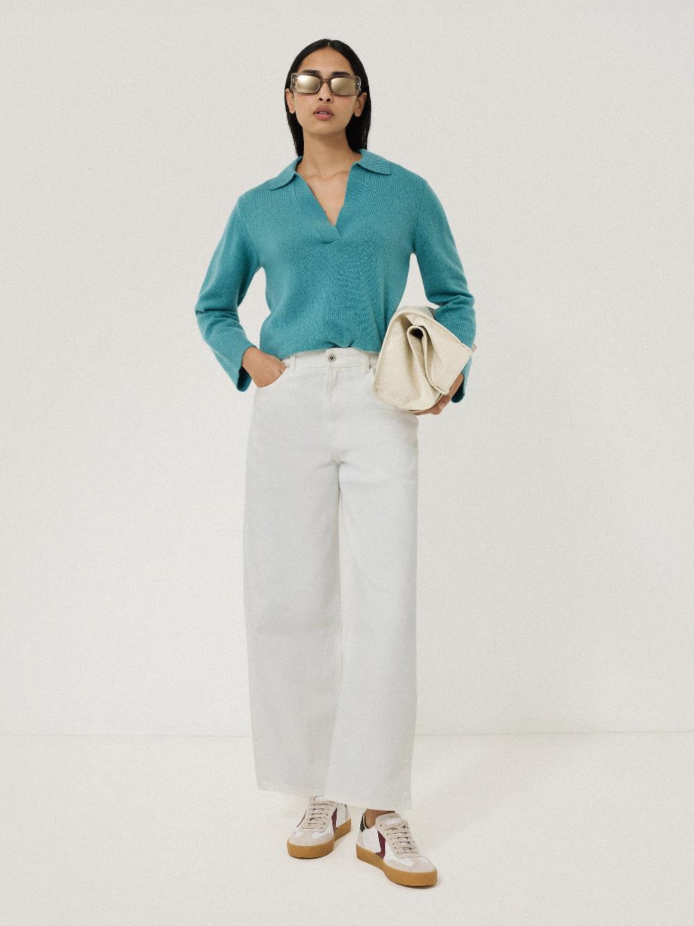 Jigsaw Compact Wool Collar Jumper Powder Blue