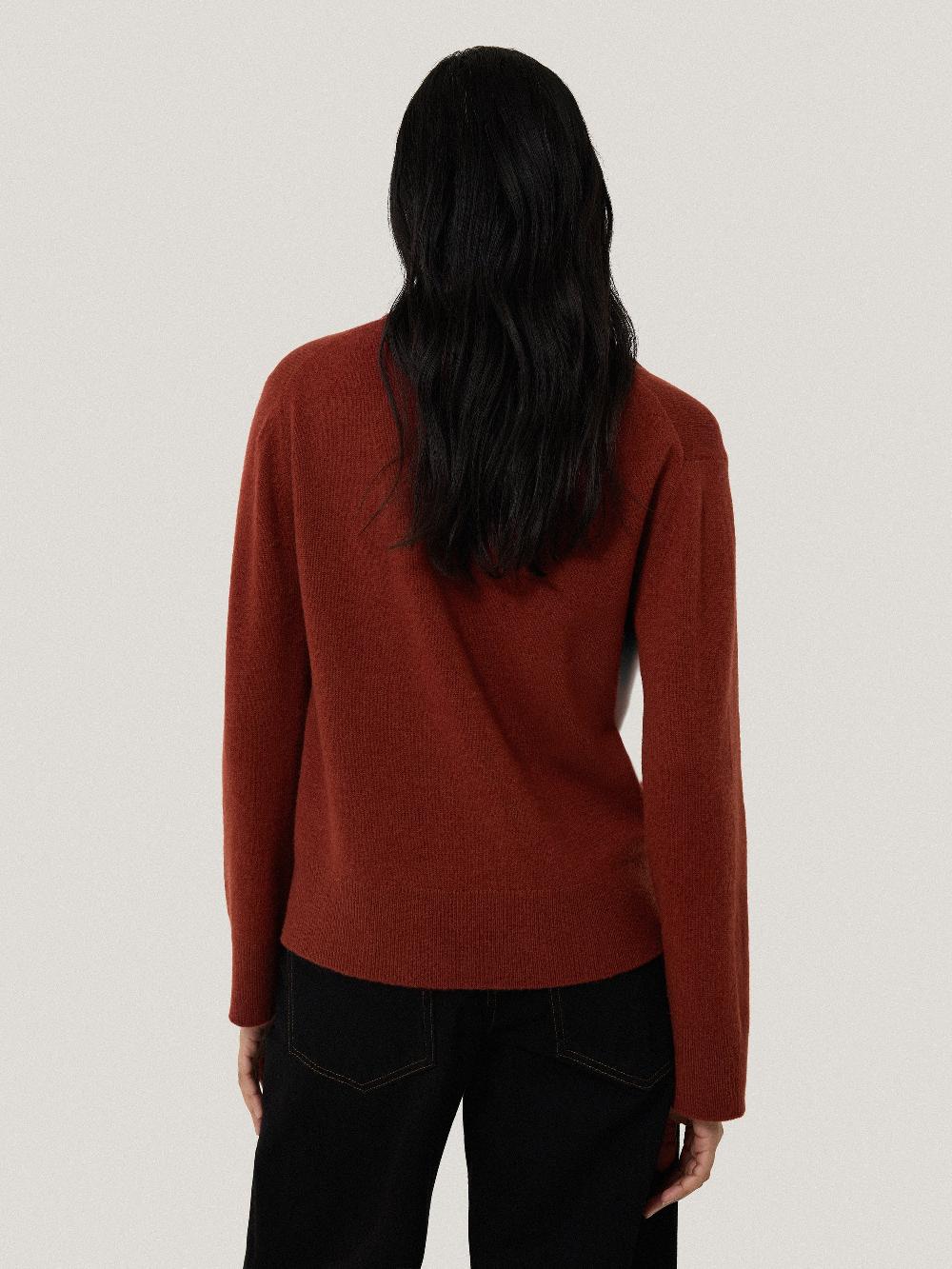 Jigsaw Compact Wool Collar Jumper Red