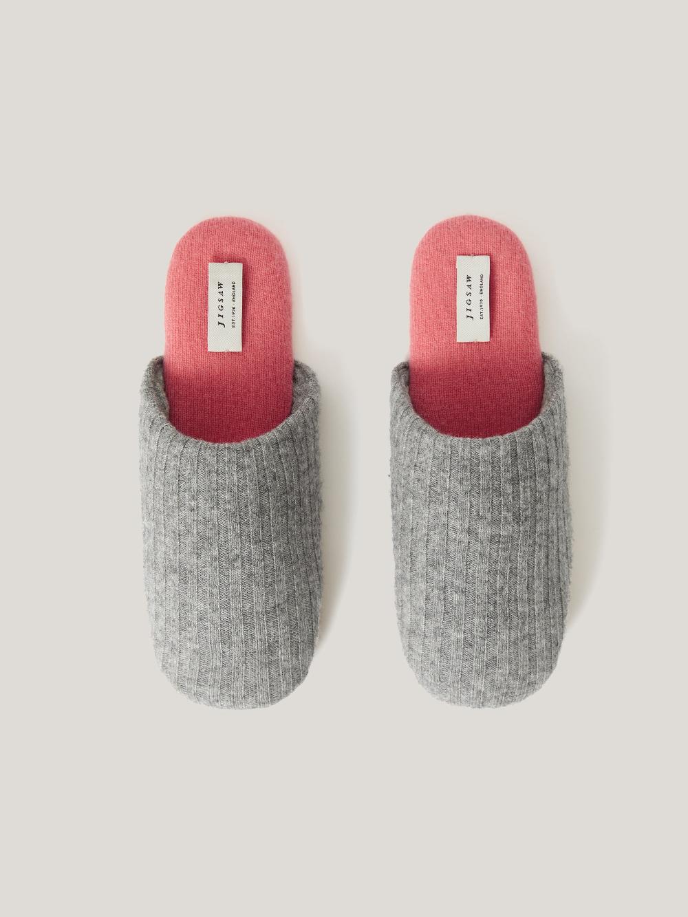 Jigsaw Compact Wool Slipper GREY