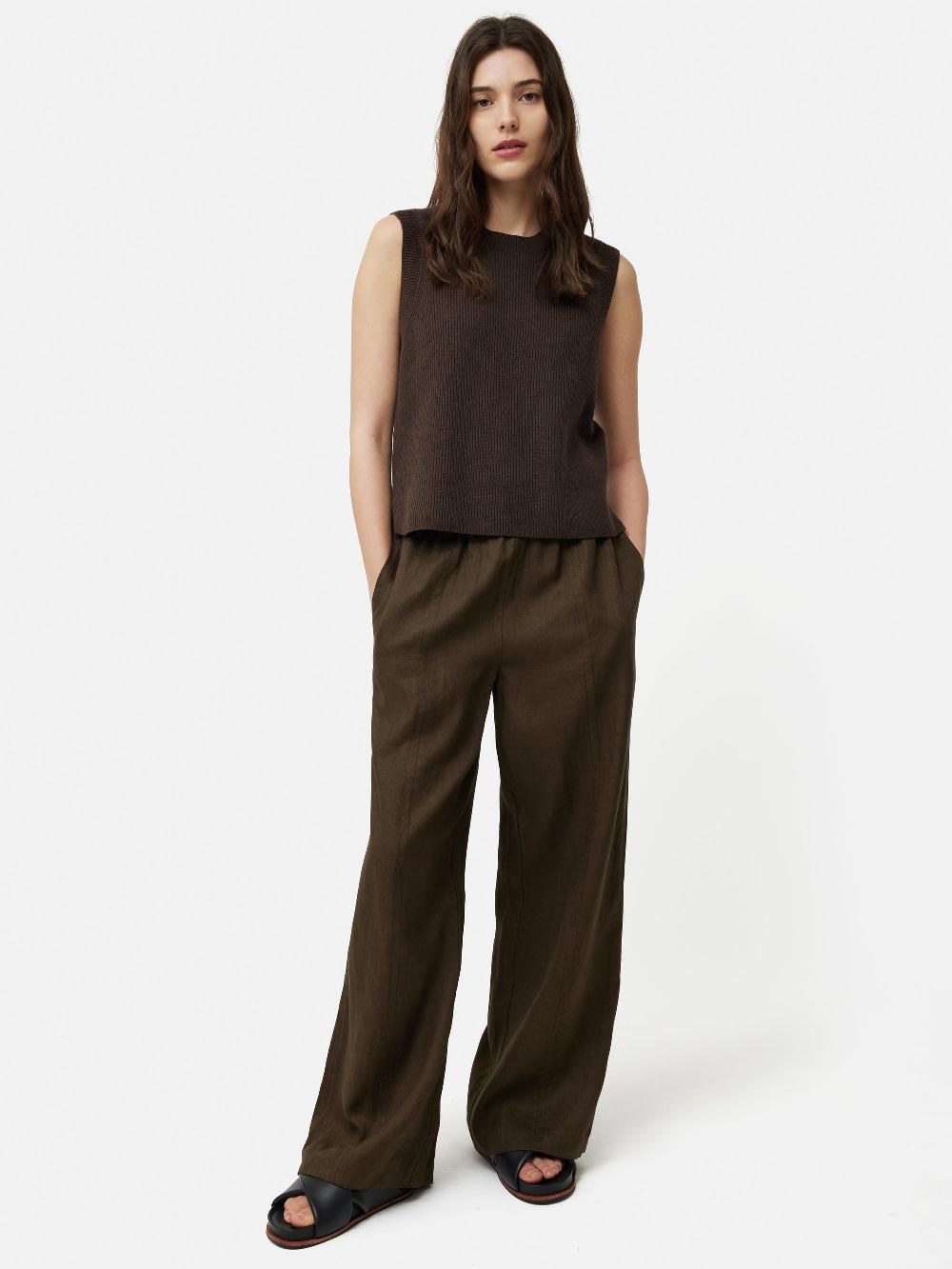 Jigsaw Cotton Blend Crew Tank Brown