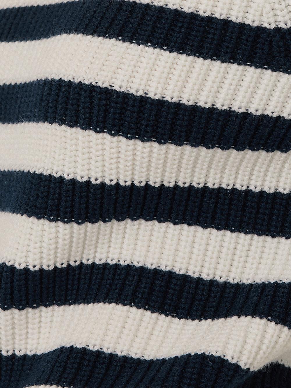 Jigsaw Cotton Blend Stripe Jumper Navy
