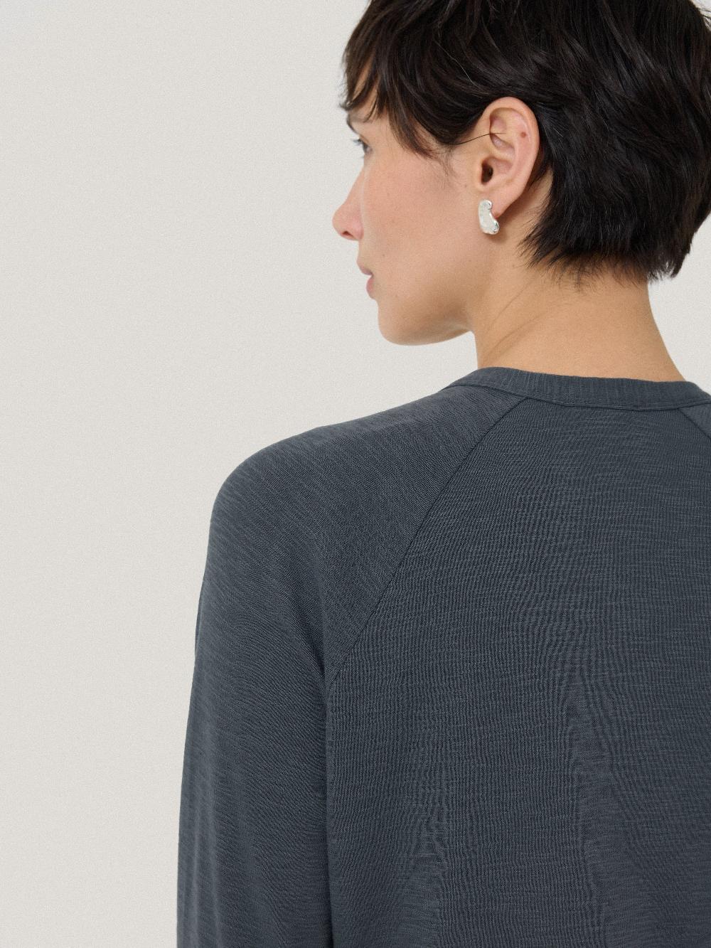 Jigsaw Cotton Luxe Cardigan Steel Grey