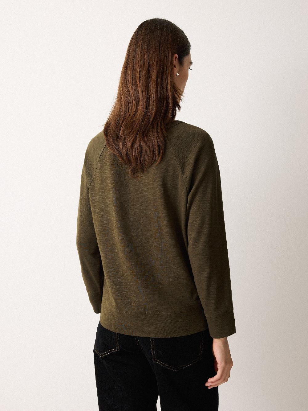 Jigsaw Cotton Luxe Raglan Tee Shadow Forest