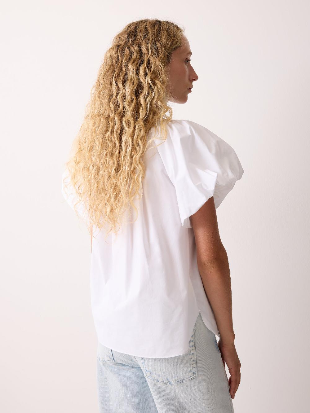 Jigsaw Cotton Puff Sleeve Top White