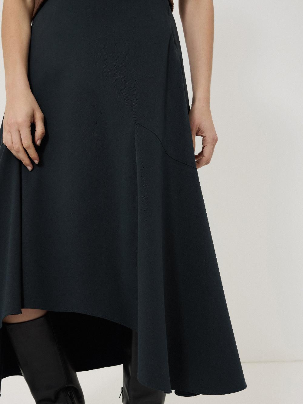 Jigsaw Cotton Seam Detail Skirt Navy