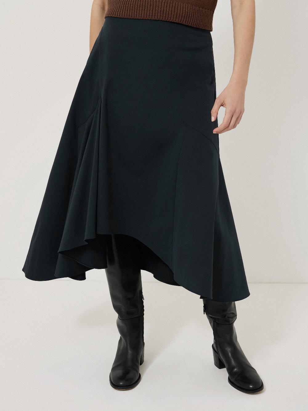 jigsaw Cotton Seam Detail Skirt Navy