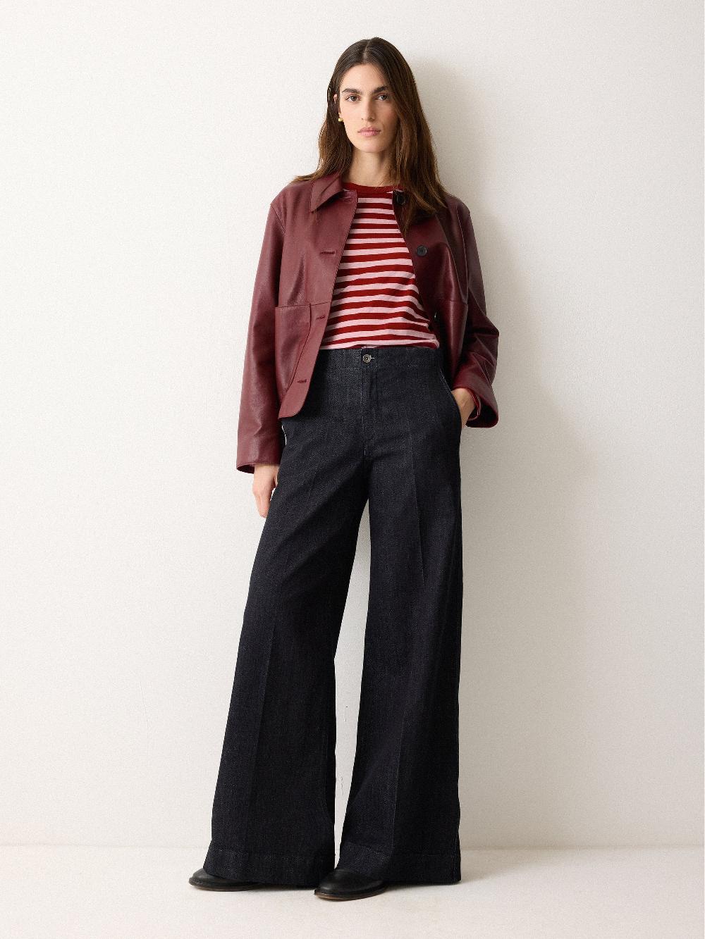 Jigsaw Cotton Stripe Long Sleeve Tee Pink