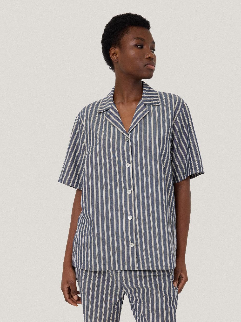 Jigsaw Cotton Stripe Short Pyjama BLUE