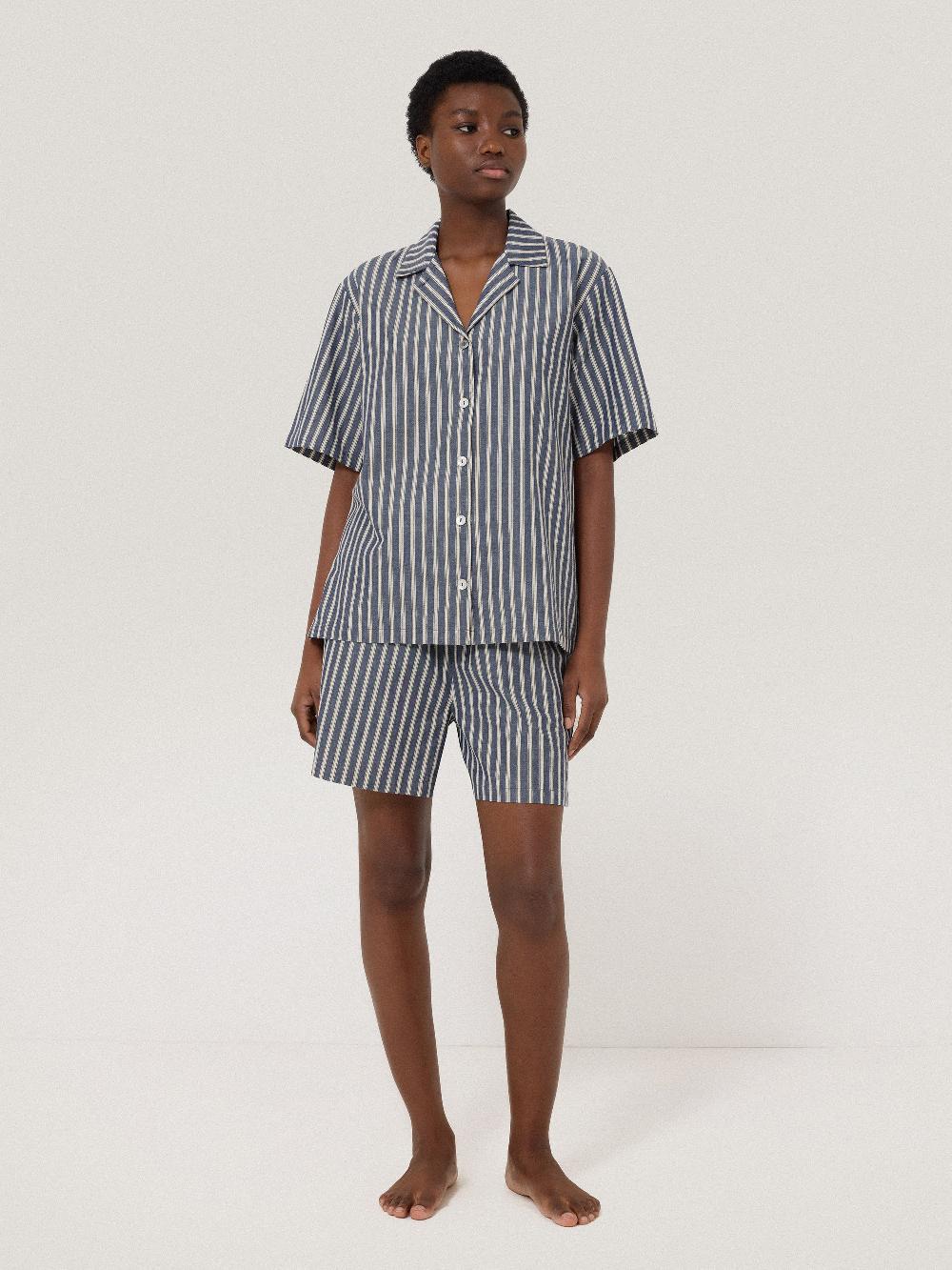jigsaw Cotton Stripe Short Pyjama BLUE