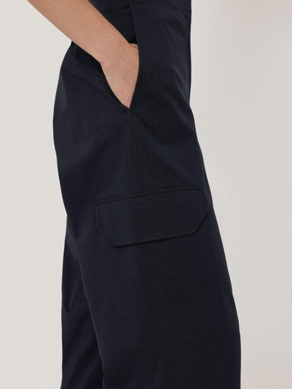 Jigsaw Cotton Viscose Cargo Trouser Navy