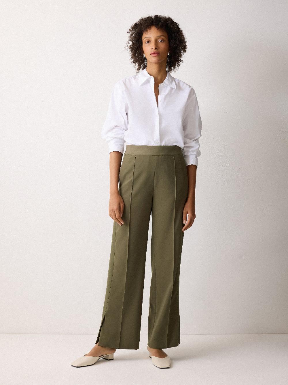 Jigsaw Crepe Split Hem Jogger Khaki