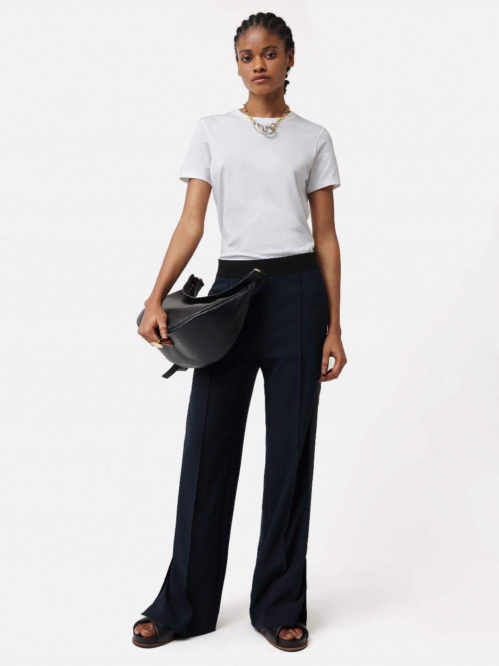 Jigsaw Crepe Split Hem Jogger Navy