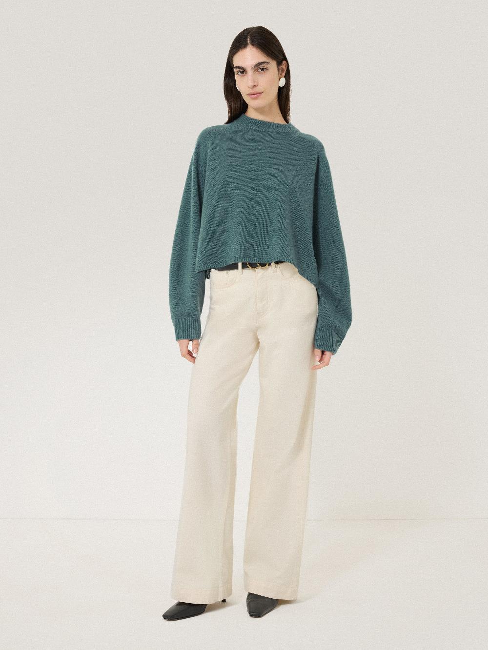 Jigsaw Crew Neck Poncho Jumper Blue