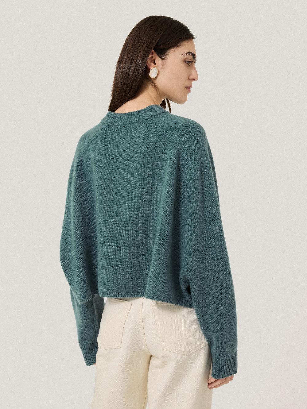 Jigsaw Crew Neck Poncho Jumper Blue