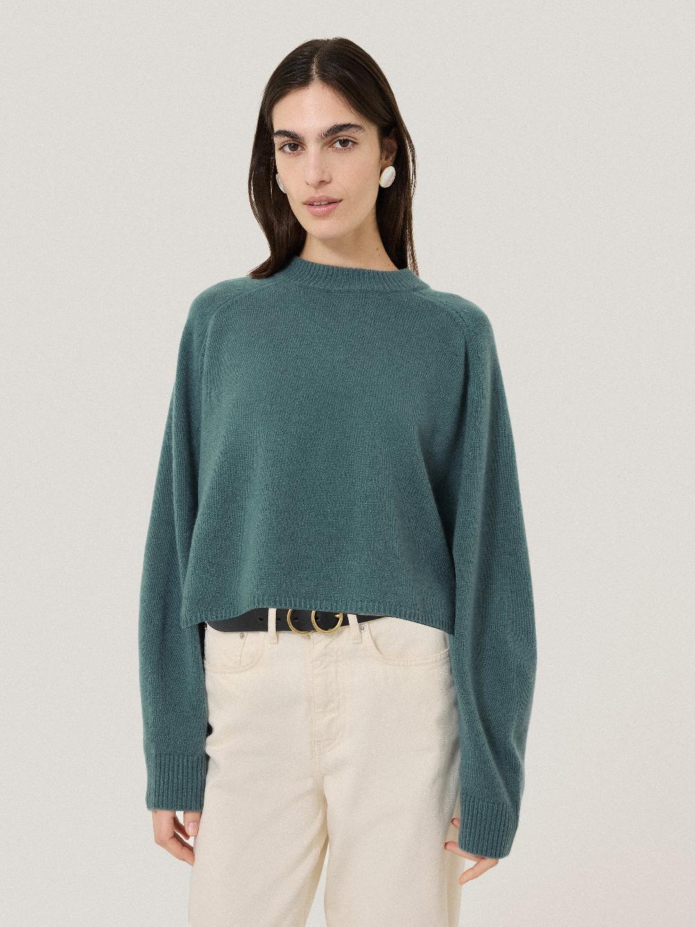 jigsaw Crew Neck Poncho Jumper Blue