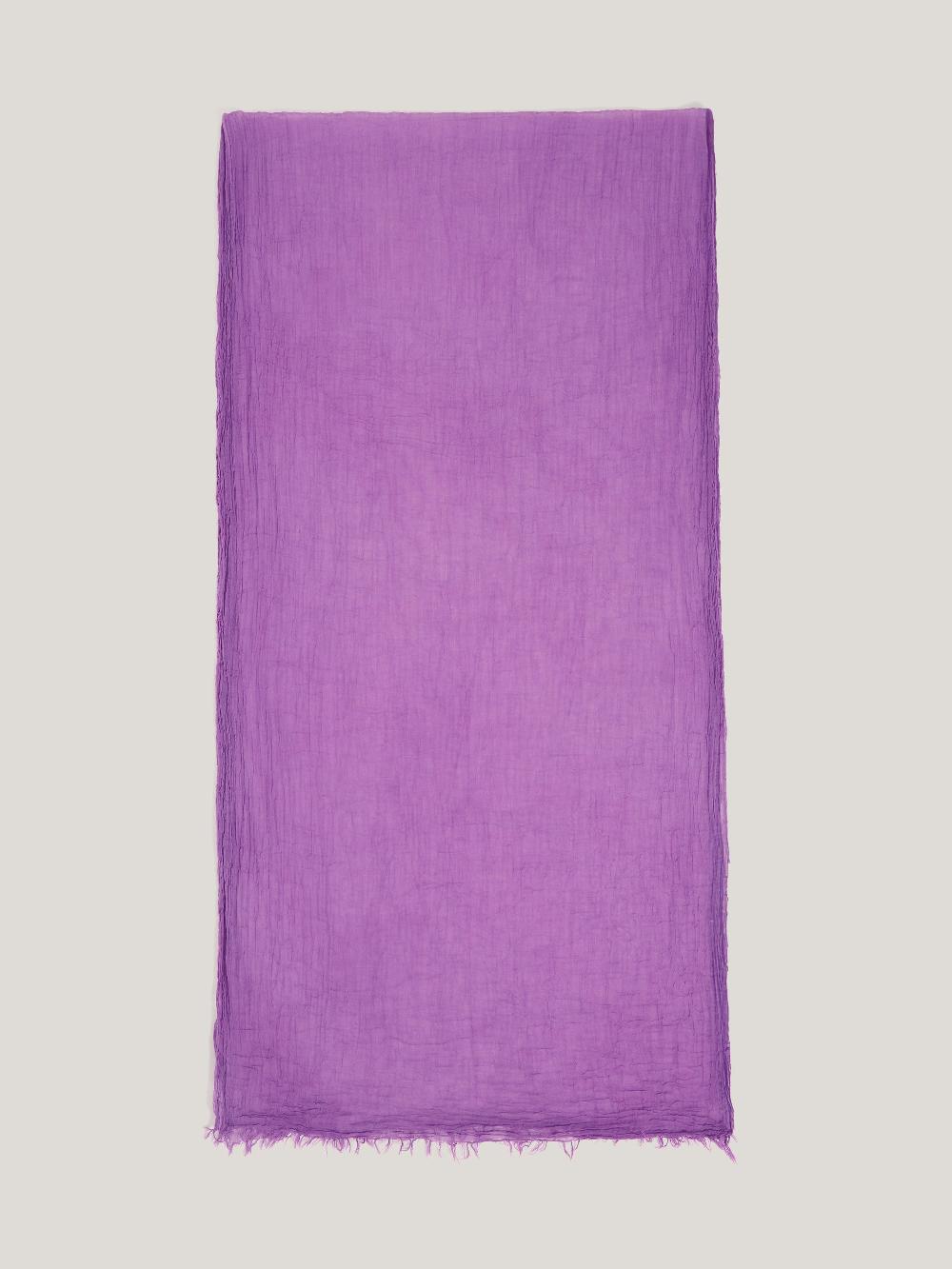 Jigsaw Crinkle Cotton Woven Scarf Purple