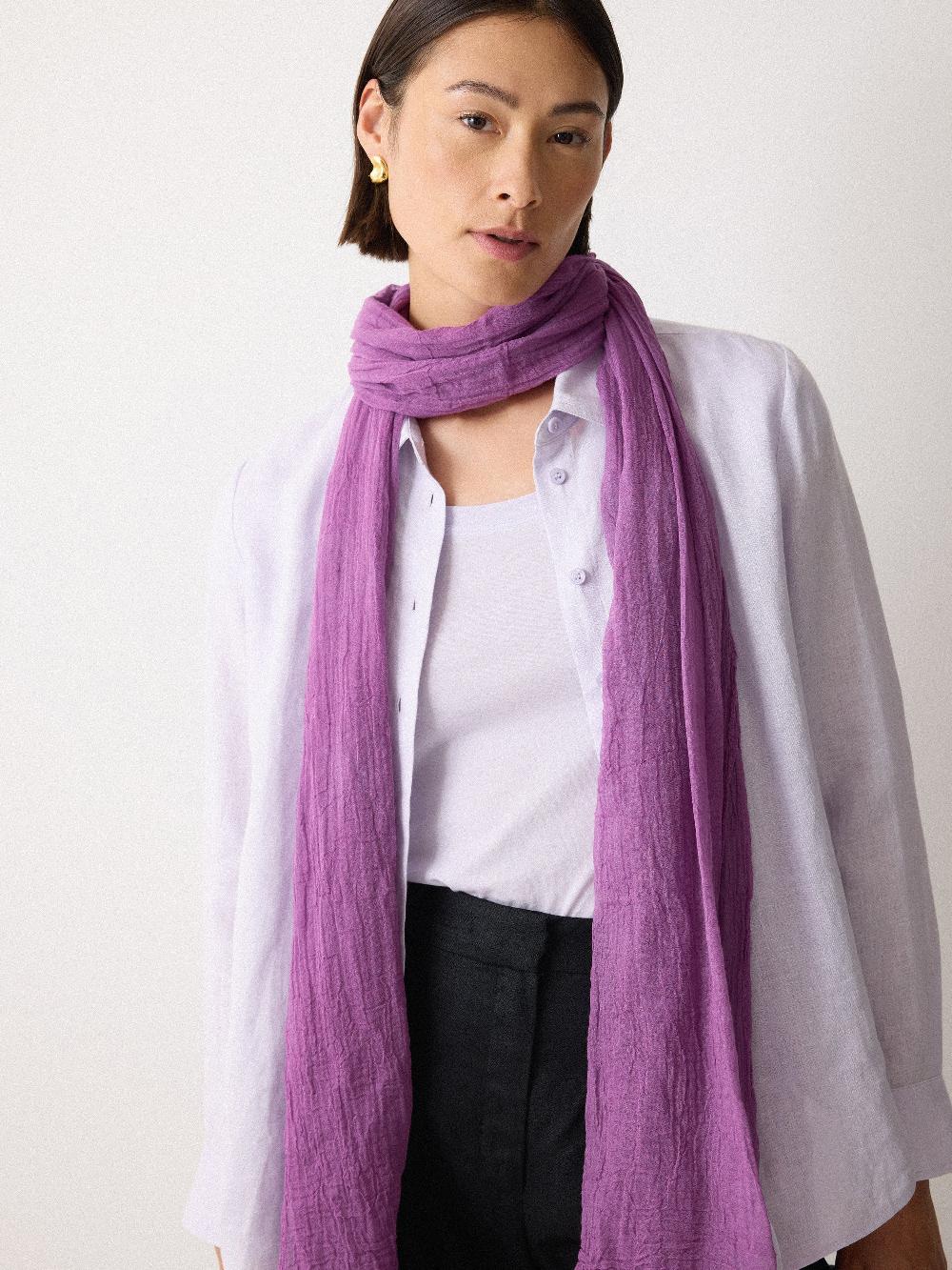 jigsaw Crinkle Cotton Woven Scarf Purple