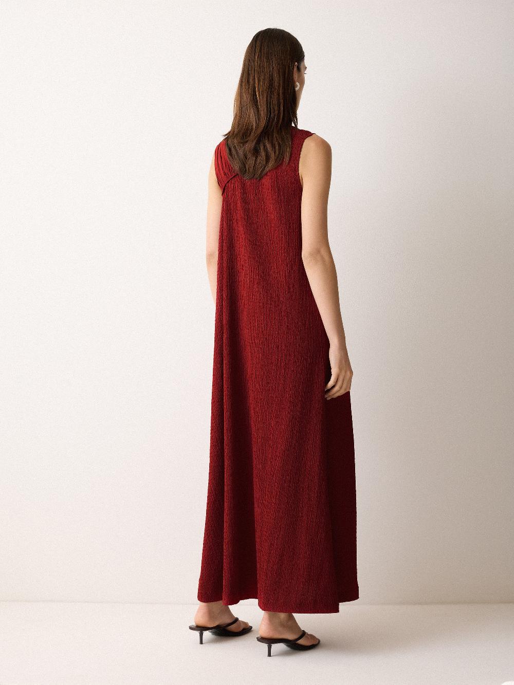 Jigsaw Crinkle Jersey Flowy Dress Red