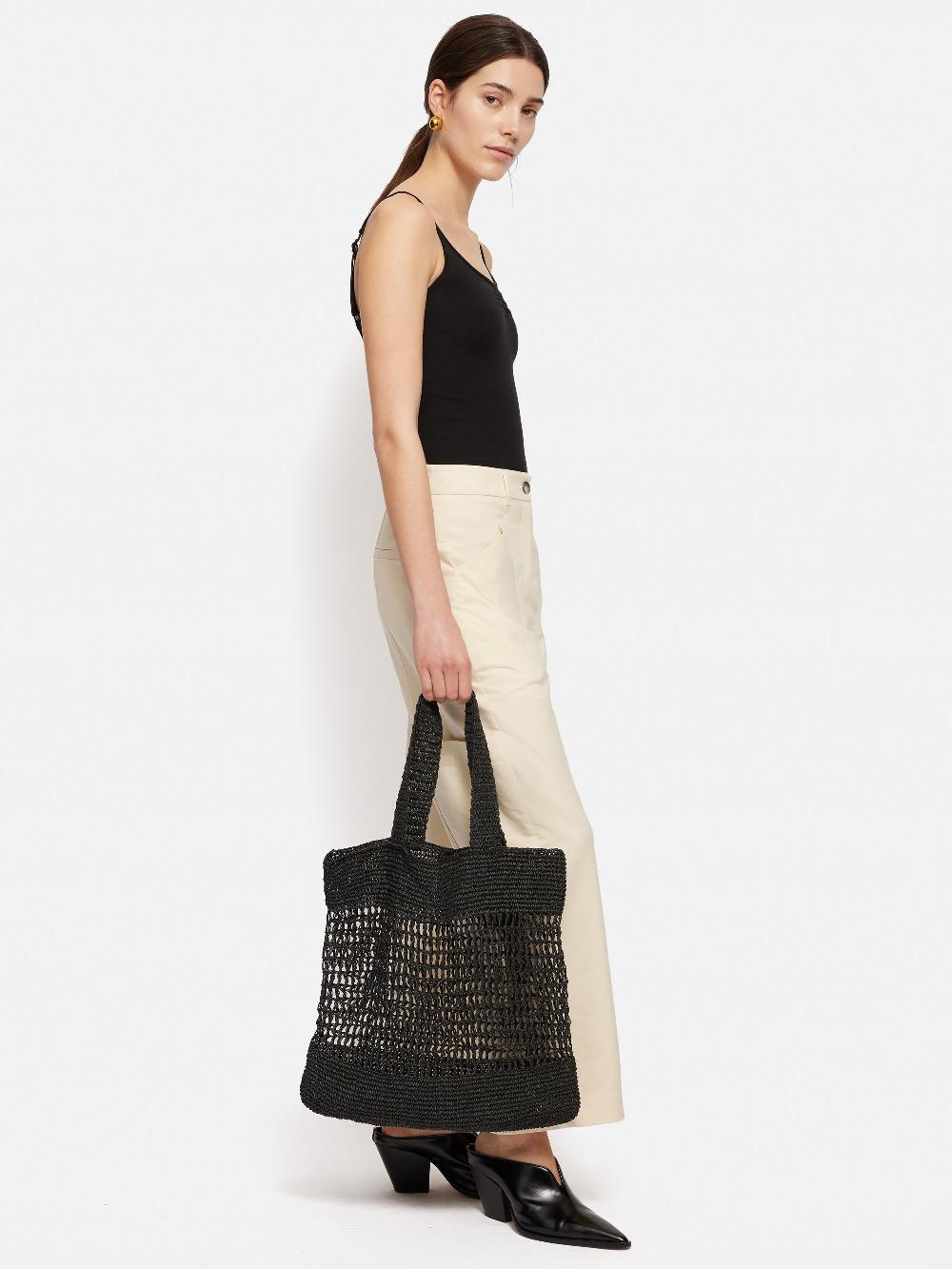 Jigsaw Crochet Tote Black