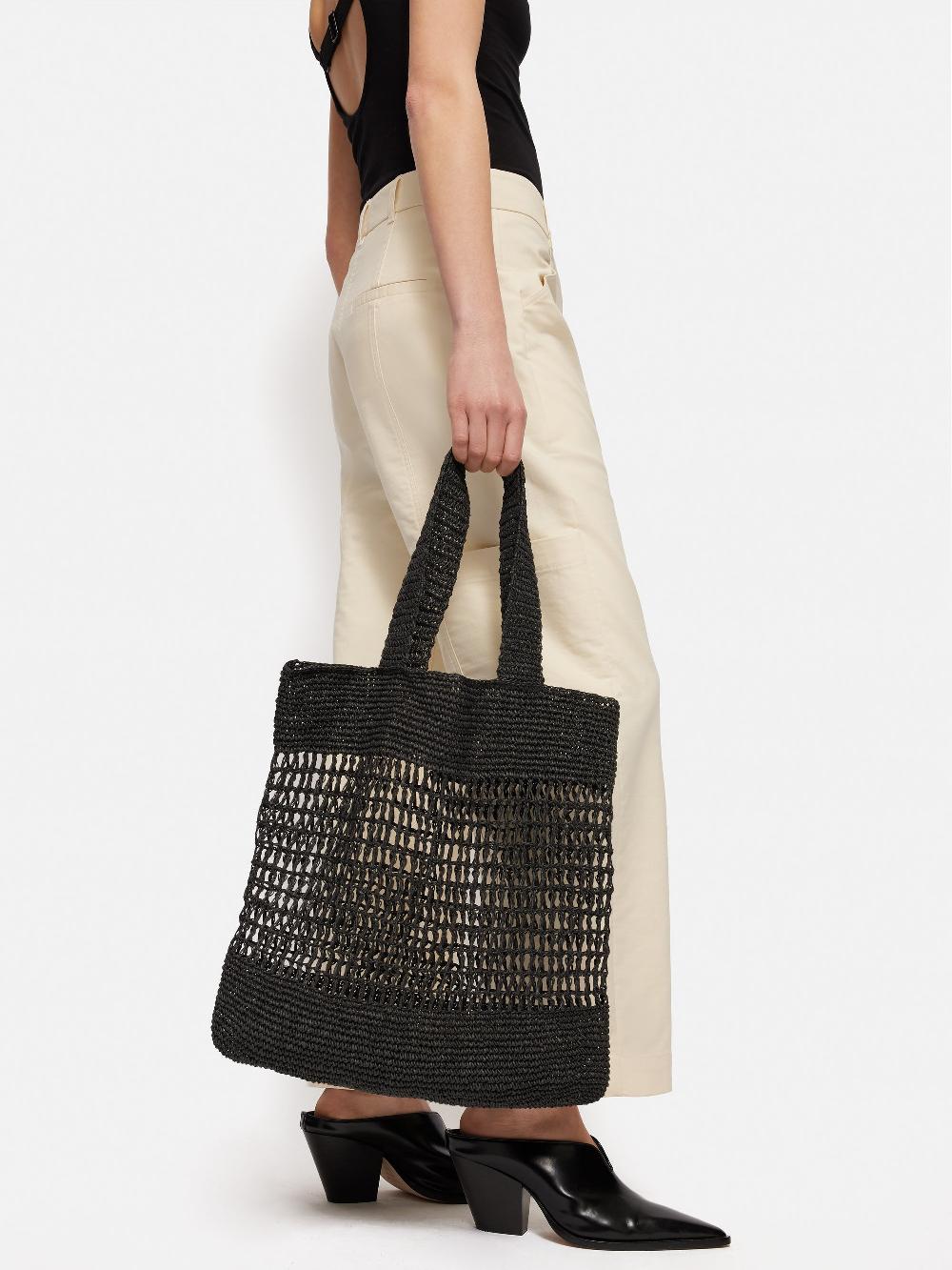 Jigsaw Crochet Tote Black