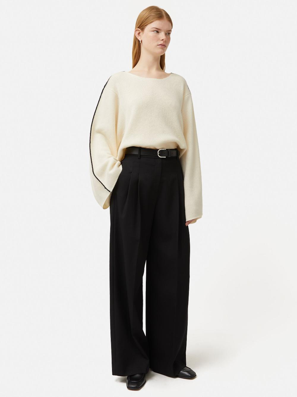 Jigsaw Crochet Trim Kimono Jumper Cream