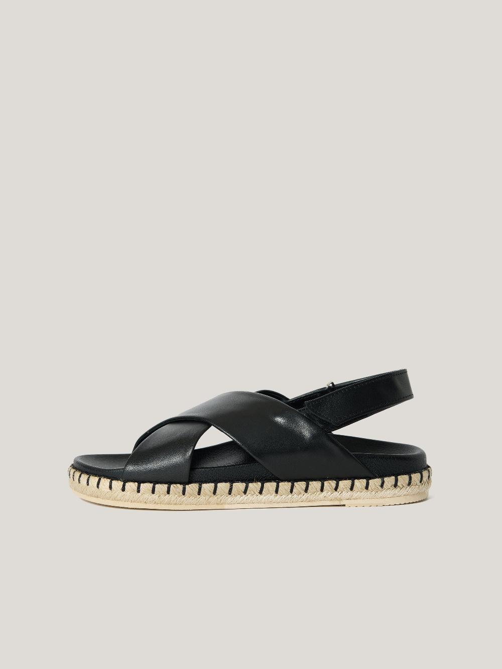 jigsaw Cross Strap Espadrille Sandal Black