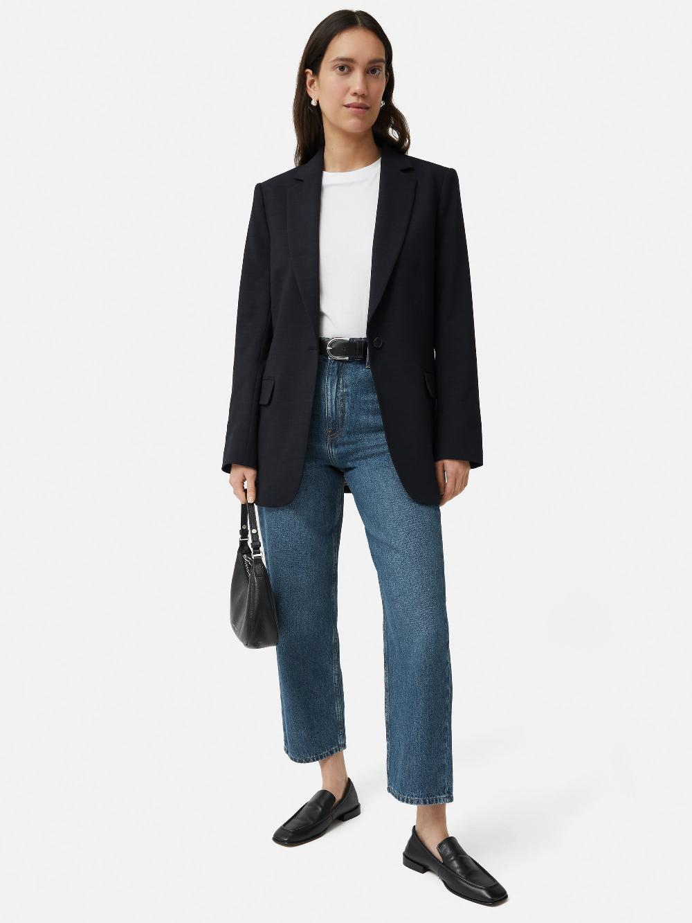 Jigsaw Crosshatch Knox Blazer Navy