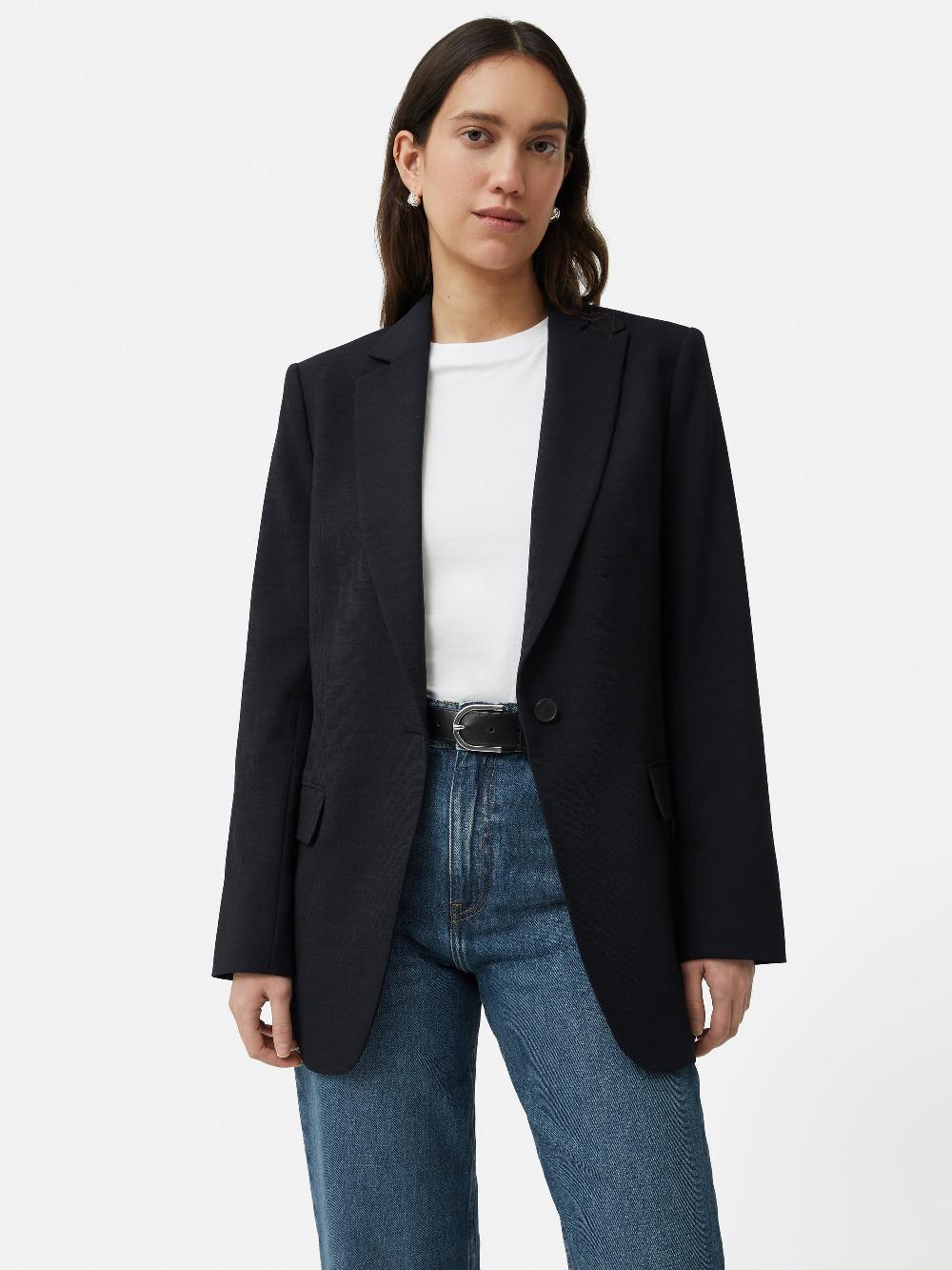 jigsaw Crosshatch Knox Blazer Navy