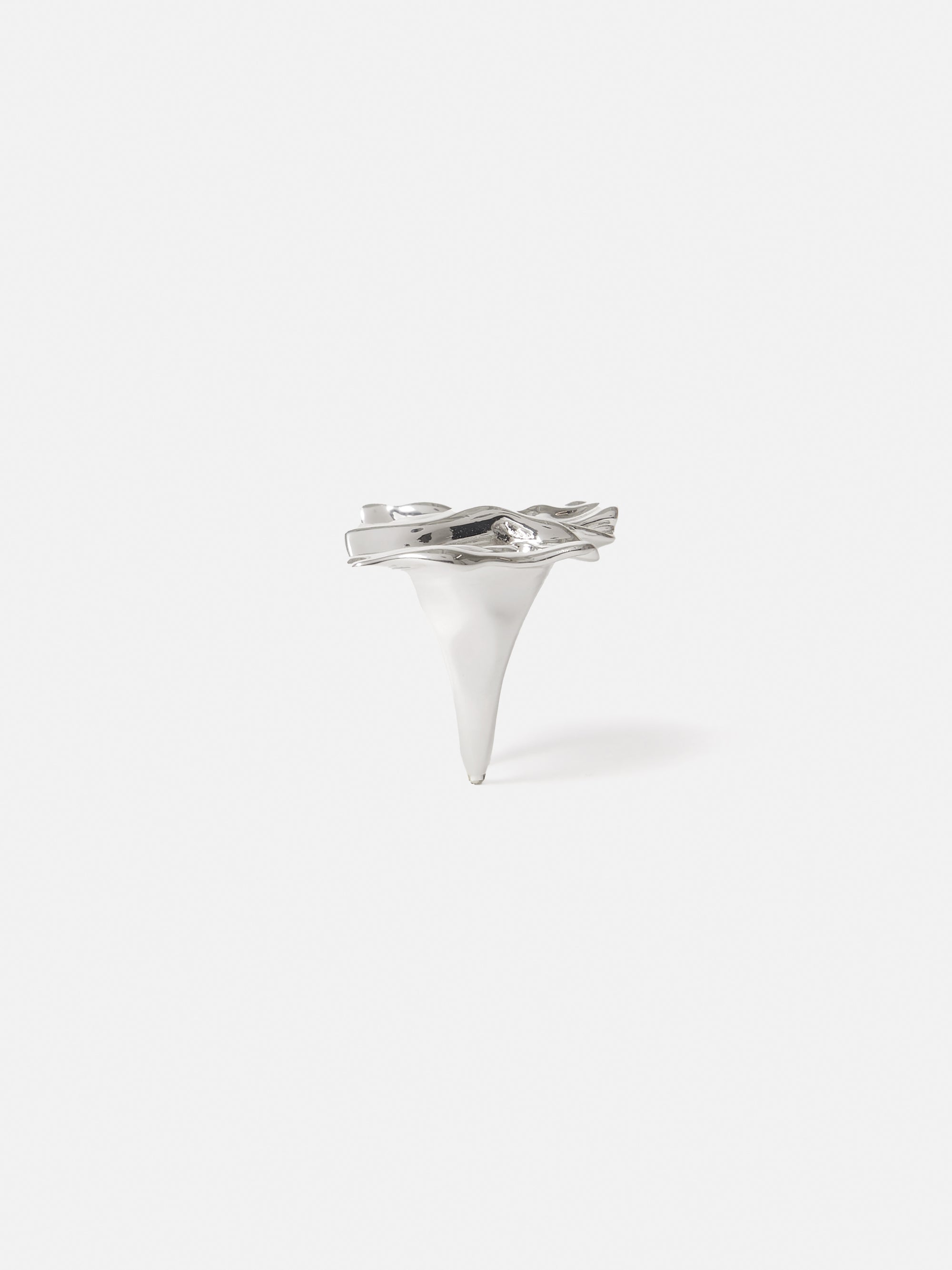 Jigsaw Crumpled Textured Ring SILVER
