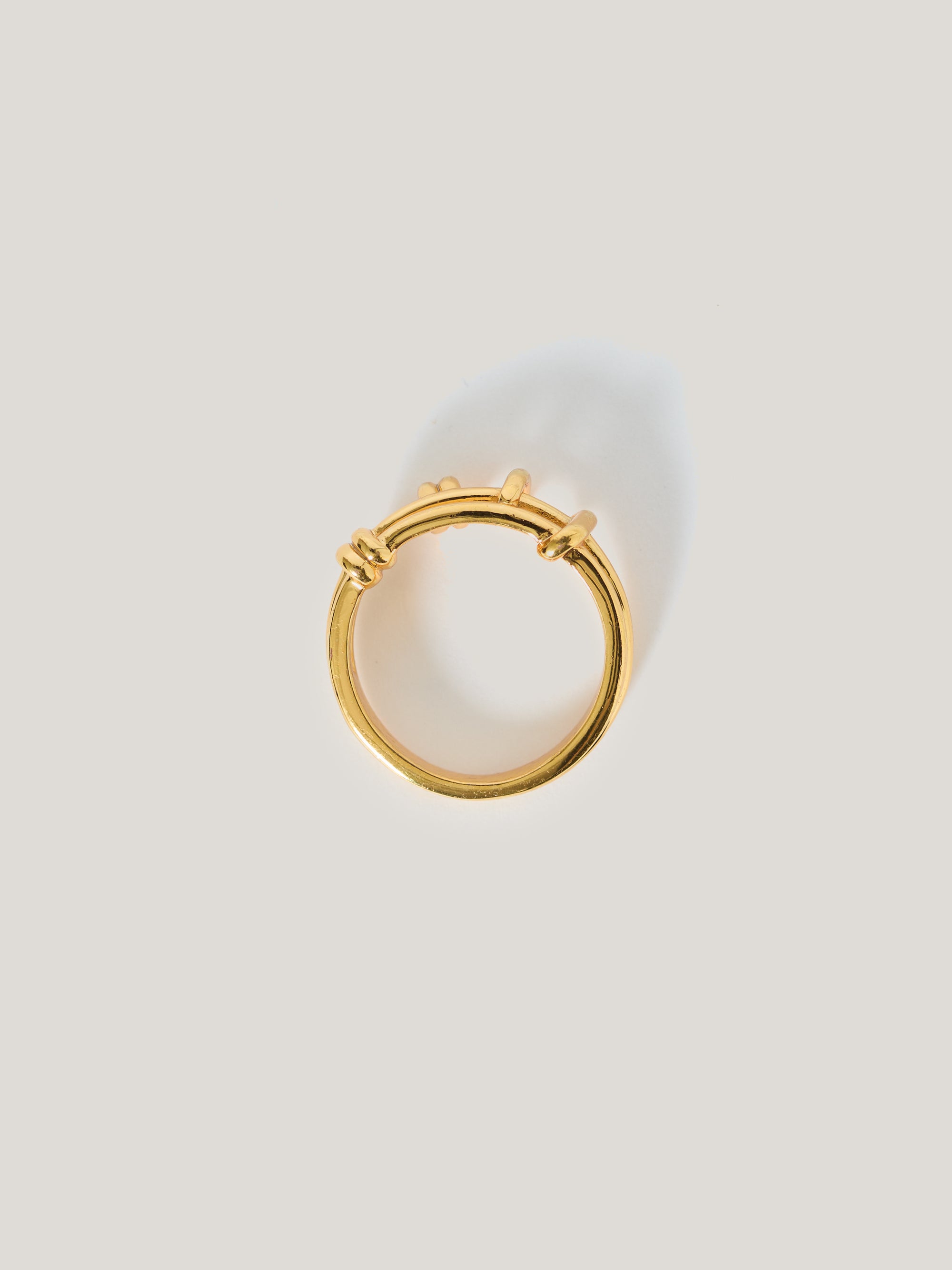 Jigsaw Dainty Loops Ring Gold