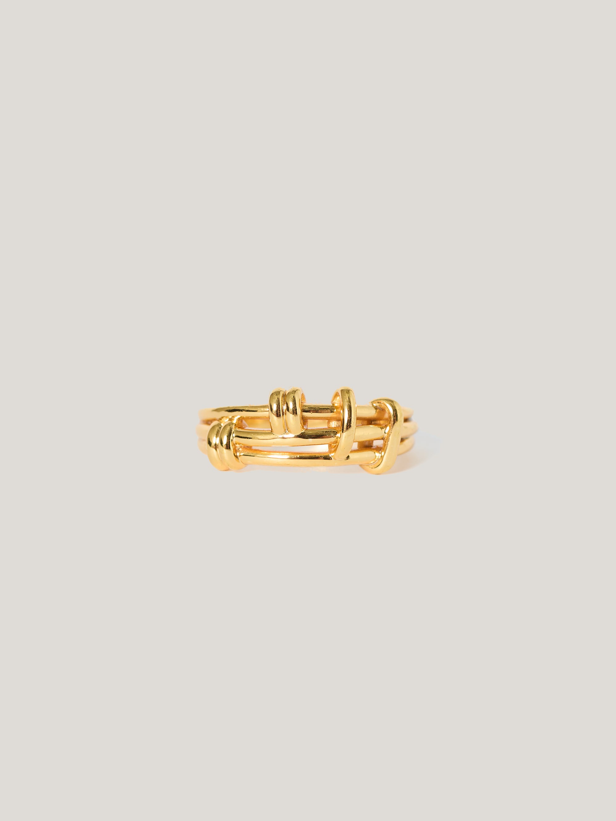 Jigsaw Dainty Loops Ring Gold