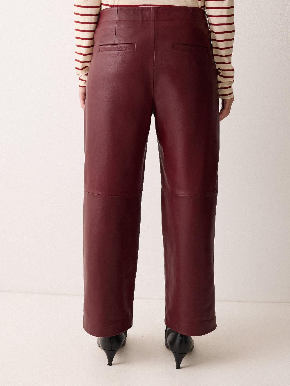 Jigsaw Dale Cropped Leather Trouser Red