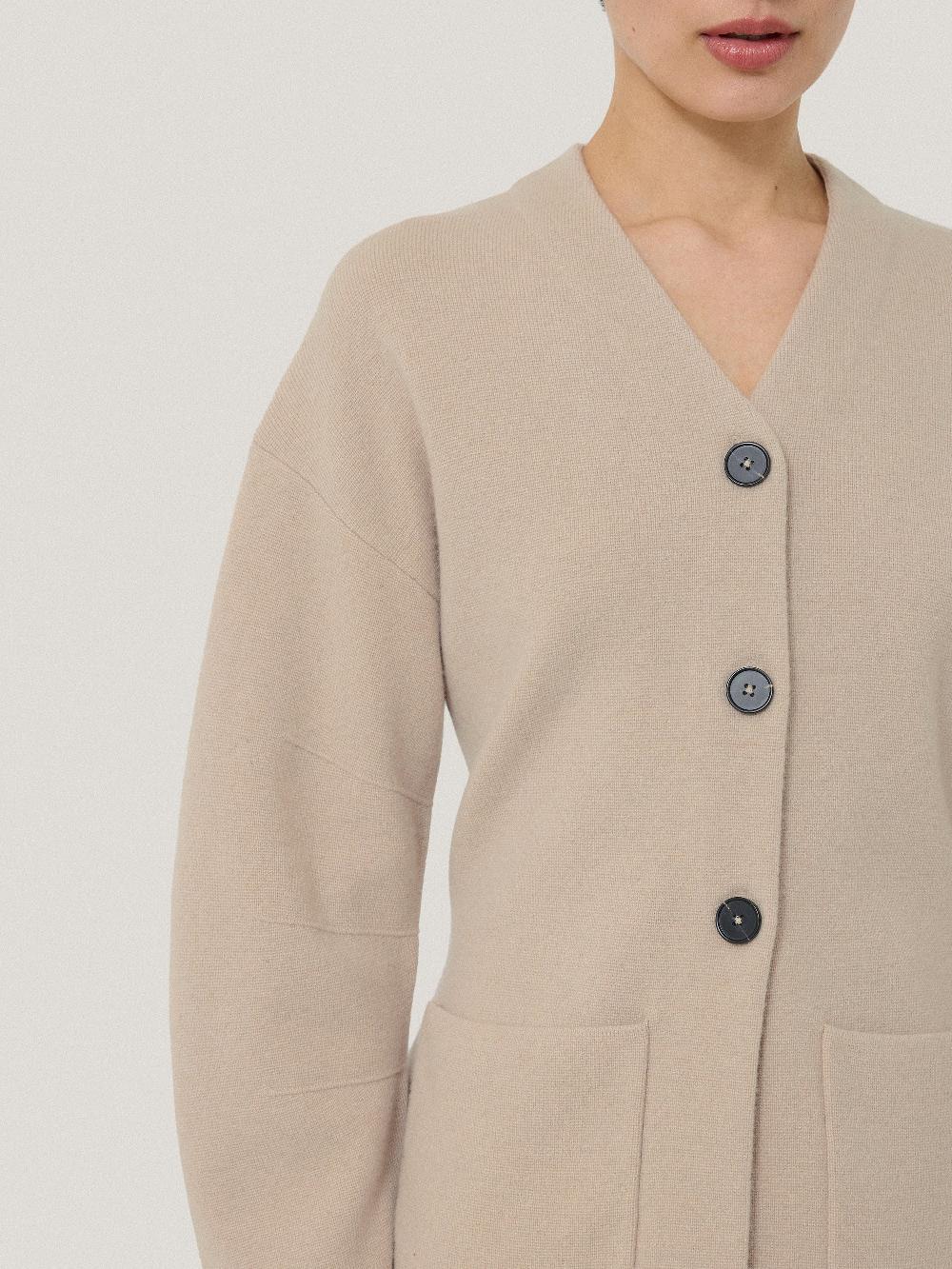 Jigsaw Darted Longline Knit Jacket Cream