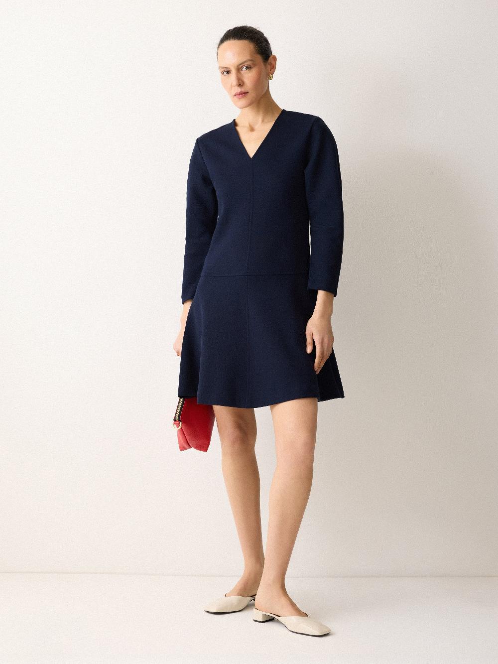 Jigsaw Darted Sleeve Short Dress Navy