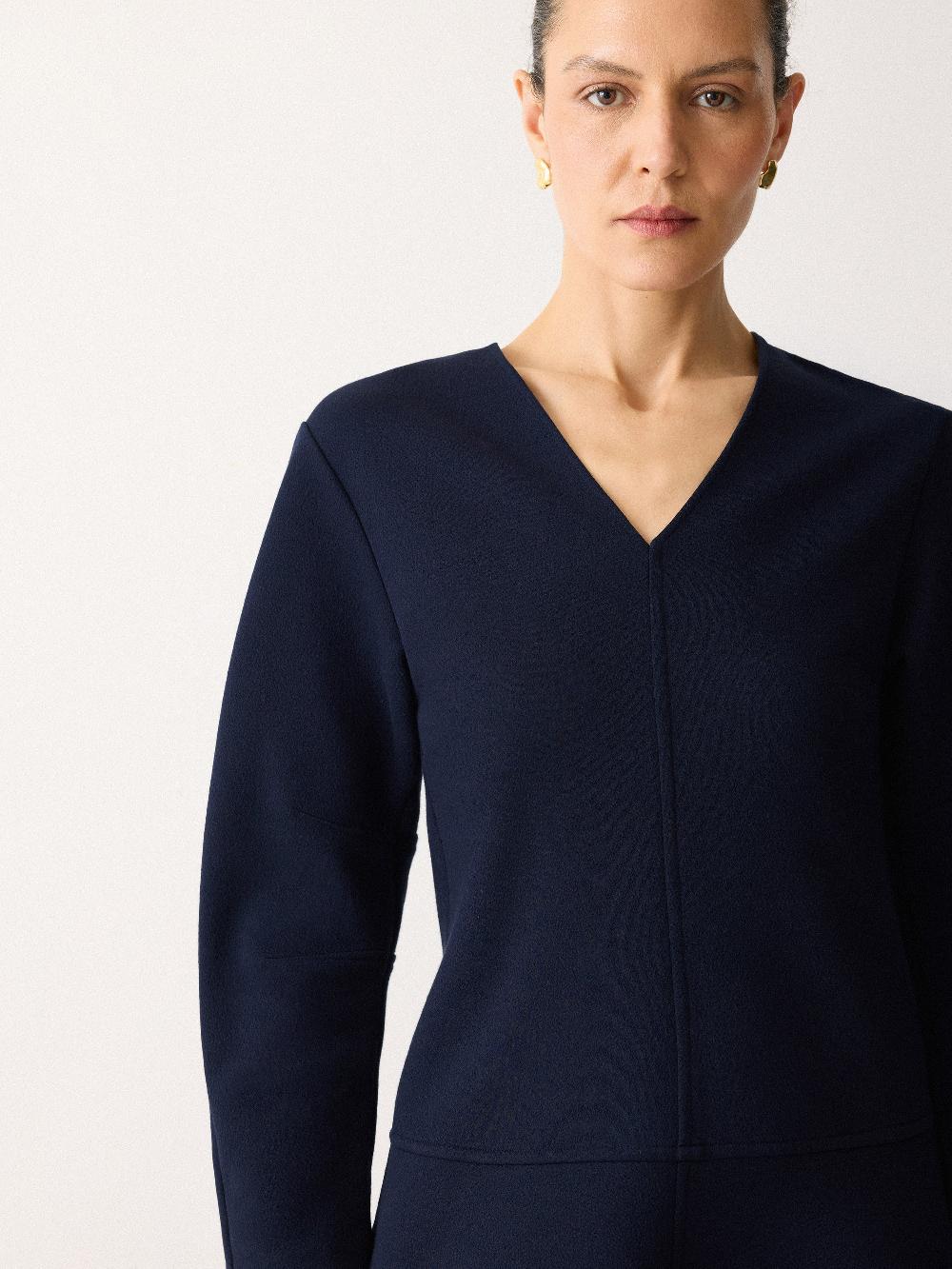 Jigsaw Darted Sleeve Short Dress Navy