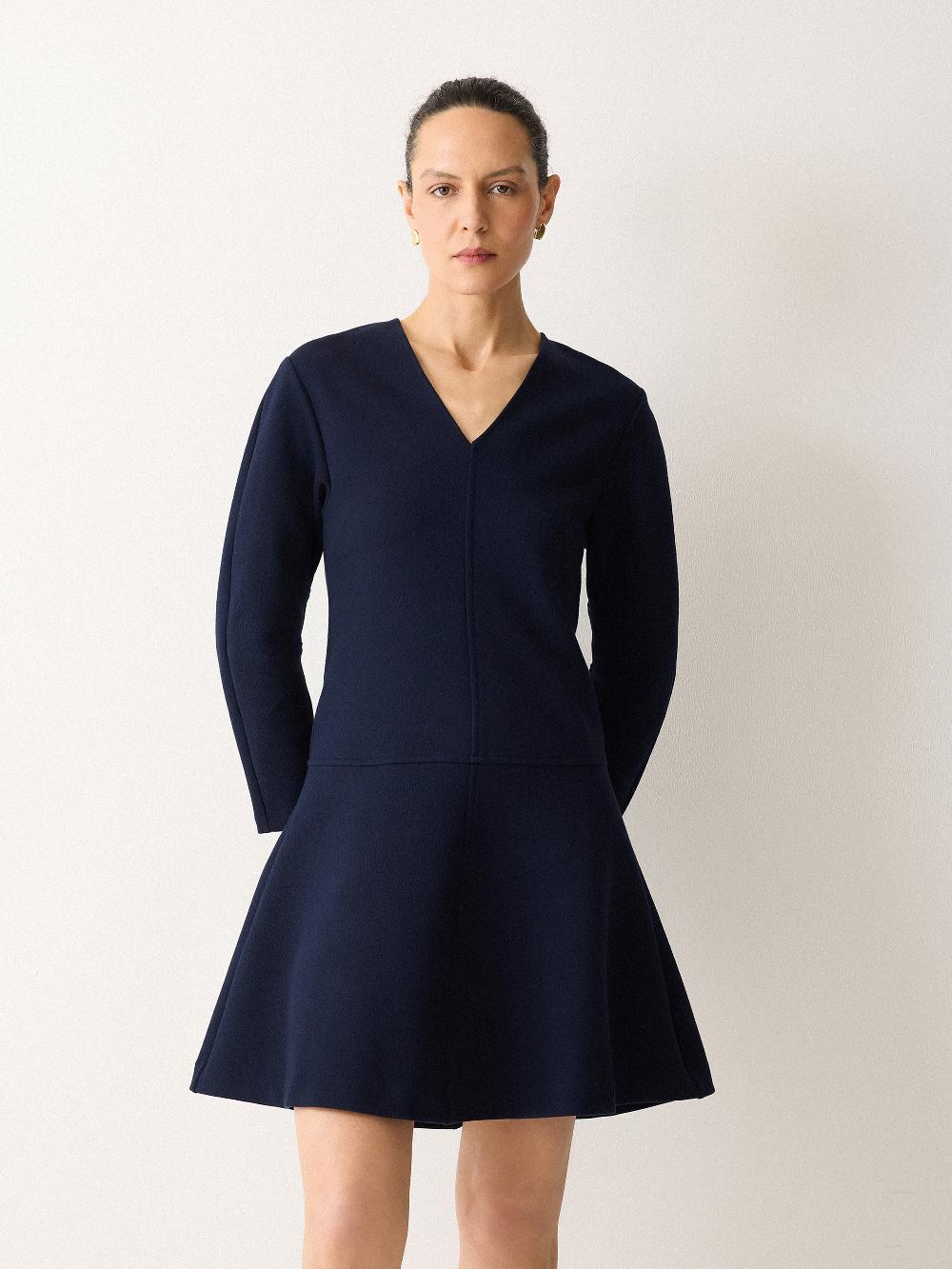 Jigsaw Darted Sleeve Short Dress Navy
